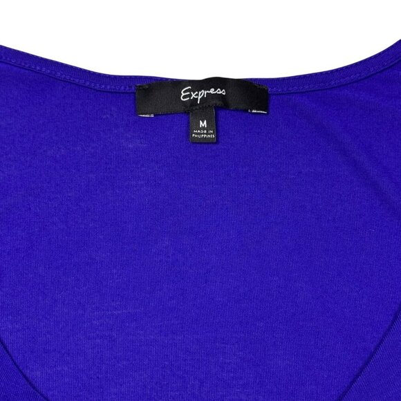 VTG Y2K Express Tank Top Sz.M Purple Lace Trim Scoop Neck - Picture 4 of 9